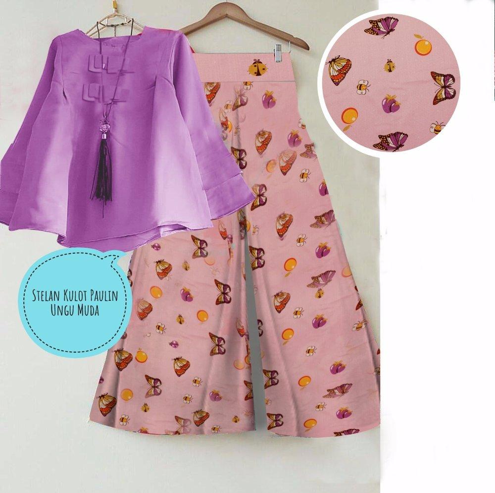Stelan Celana Kulot Paulin Plus Blouse 4W di lapak Toko Kembar Tanah Abang rinymangiwa