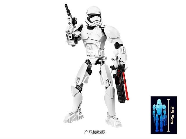 81 Pcs 7 Gambar Perang Bintang Pesanan Pertama Stormtrooper Pendidikan Balok Susun Mainan Bata Yang Kompatibel dengan Legoinglys-Intl