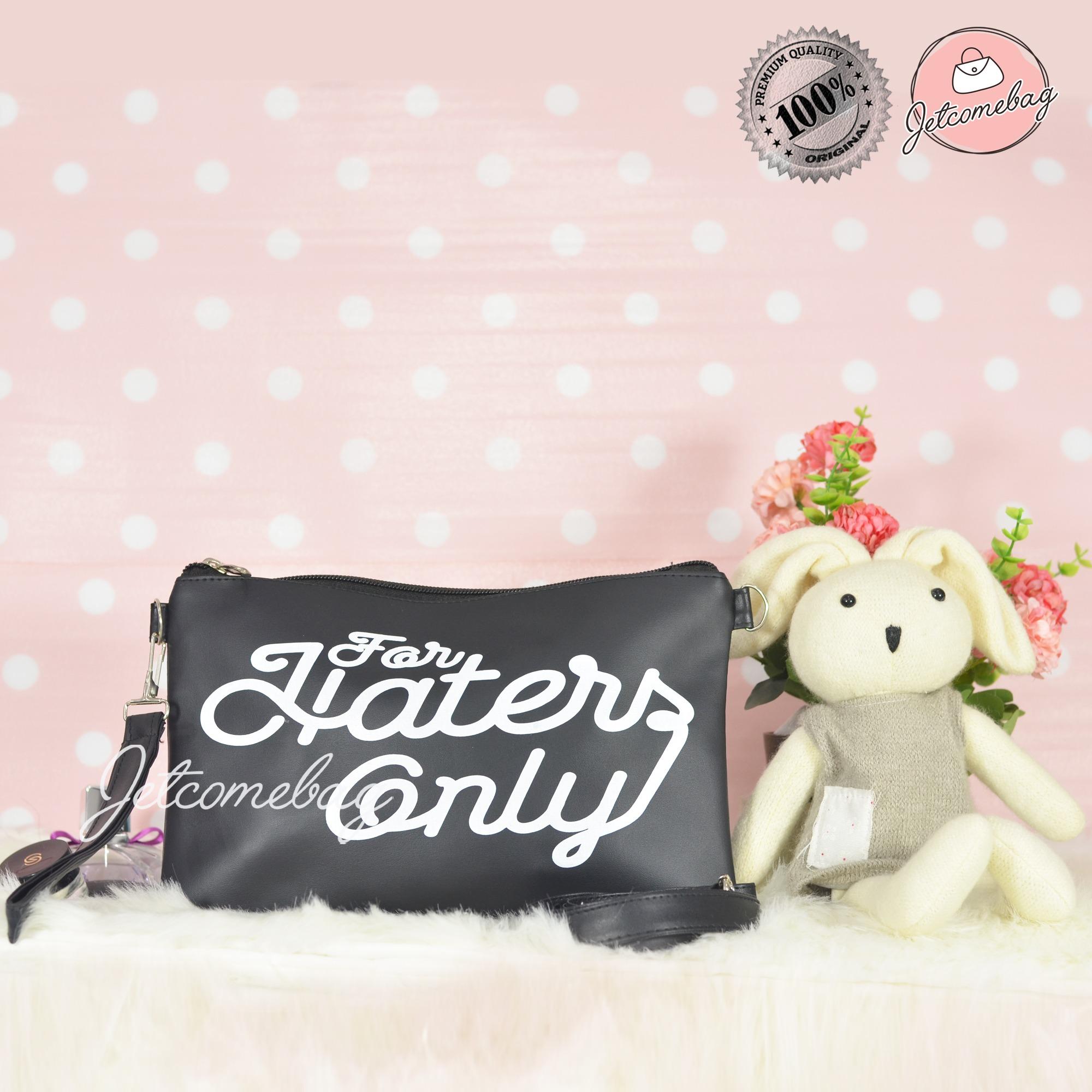 Tas Wanita Murah Lucu Sling Clutchbag For Haters Only JETCOMEBAG - Black Best Seller Terbaru 2018