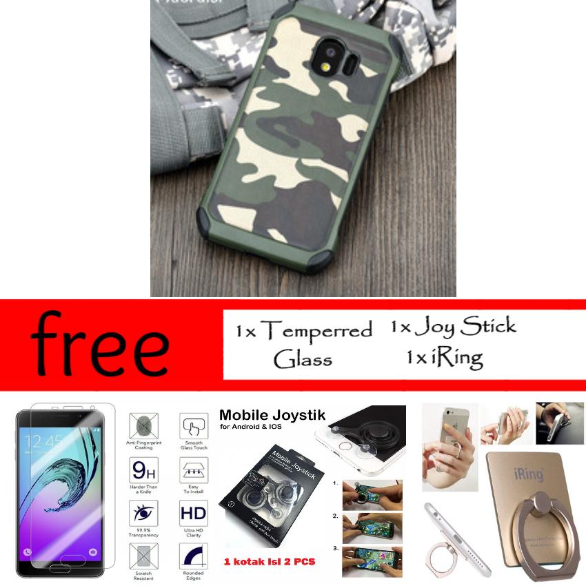 Mouzel Case Army For Samsung Galaxy J2 Pro 2018 Free Joy Stick + iRing + Temperred Glass