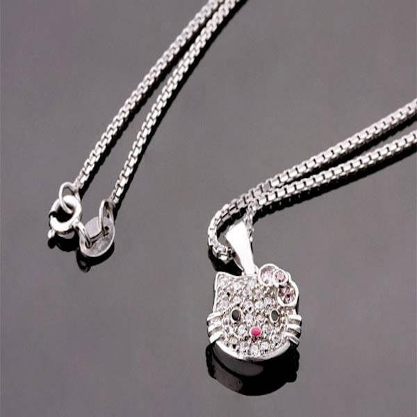 Kalung Perak EMAS PUTIH ASLI Import KOREA - WG 035 (Garansi 6 Bulan)