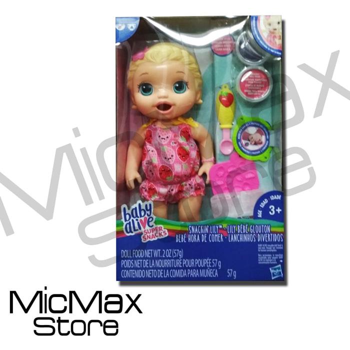 Baby Alive Super Snacks Snackin Lily Doll Food Mainan Original Asli