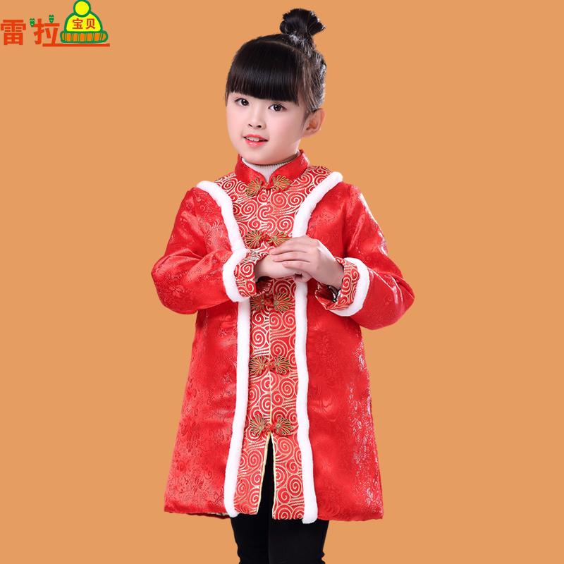 Gaya Oriental Gaun Anak Baju Pertunjukan Gadis Merah Anak Kecil Pengapit