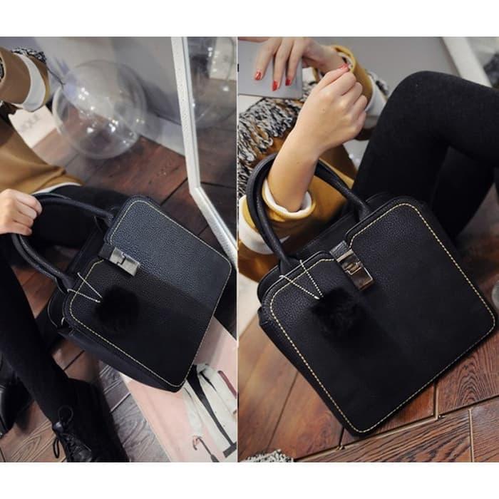 Diskon 10%!! Tas Meeting Airsan Hitam Wanita Impor Branded Pom Fendi Kate Spade Mk - ready stock