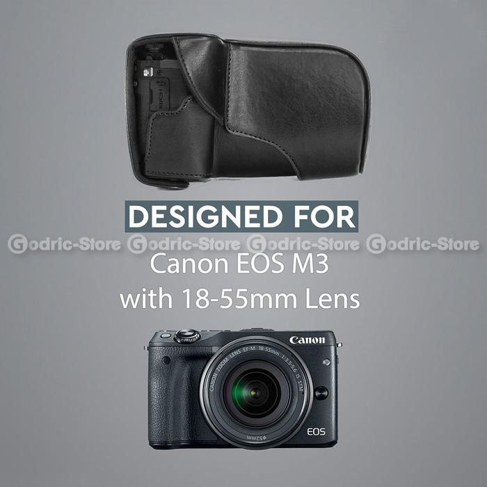 Promo Canon EOS M3 Leather Bag / Case / Tas Kamera Kit 15-45 MM / 18-55 MM original