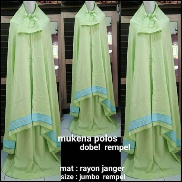 Mukena bali bahan rayon adem lembut nyaman di pakai (dobel rempel lime)