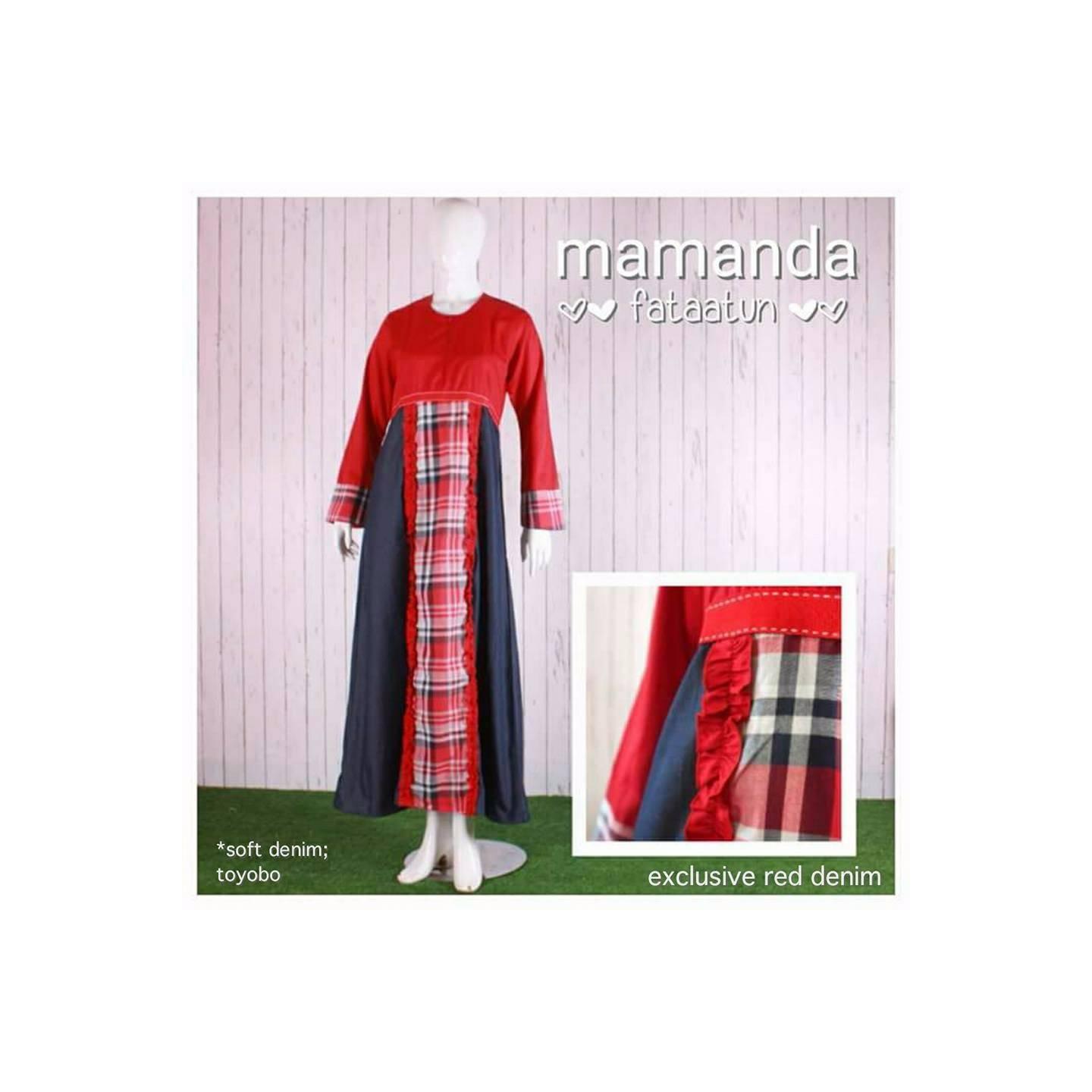 Gamis Anak Remaja Mamanda Fataatun Exclusive Red Denim