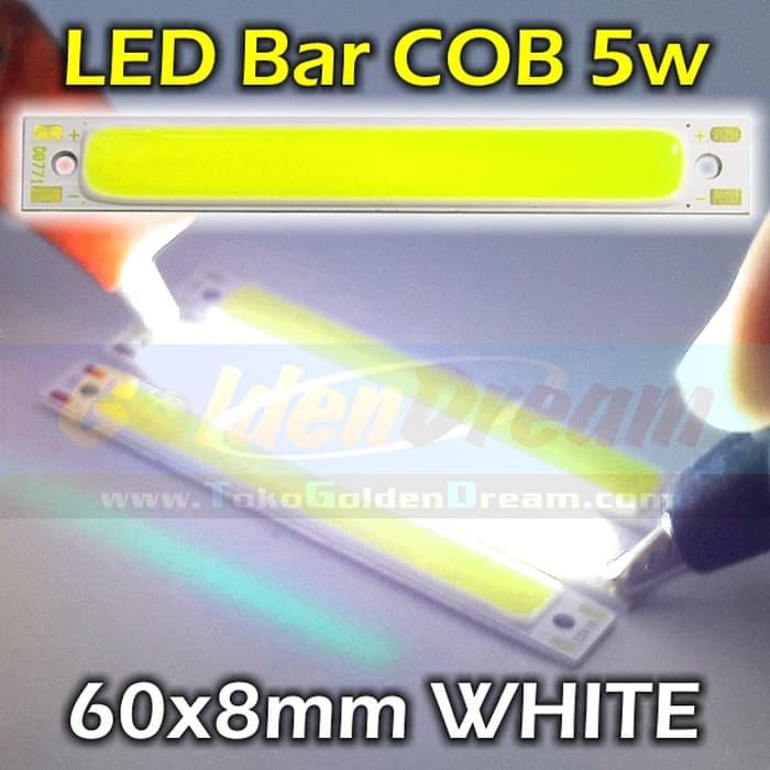 PUTIH - LED Bar COB 5w Strip 60x8mm Lampu Batang Petak Persegi White