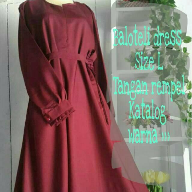 Gamis BALOTELLI SIZE L Zahra Azka ihsan gamis syari tanah abang jipon maxidress dress busana muslim (peachpink)