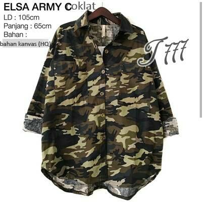 J&C T ELSA HEM ARMY / Kemeja wanita / Atasan wanita / Fashion wanita