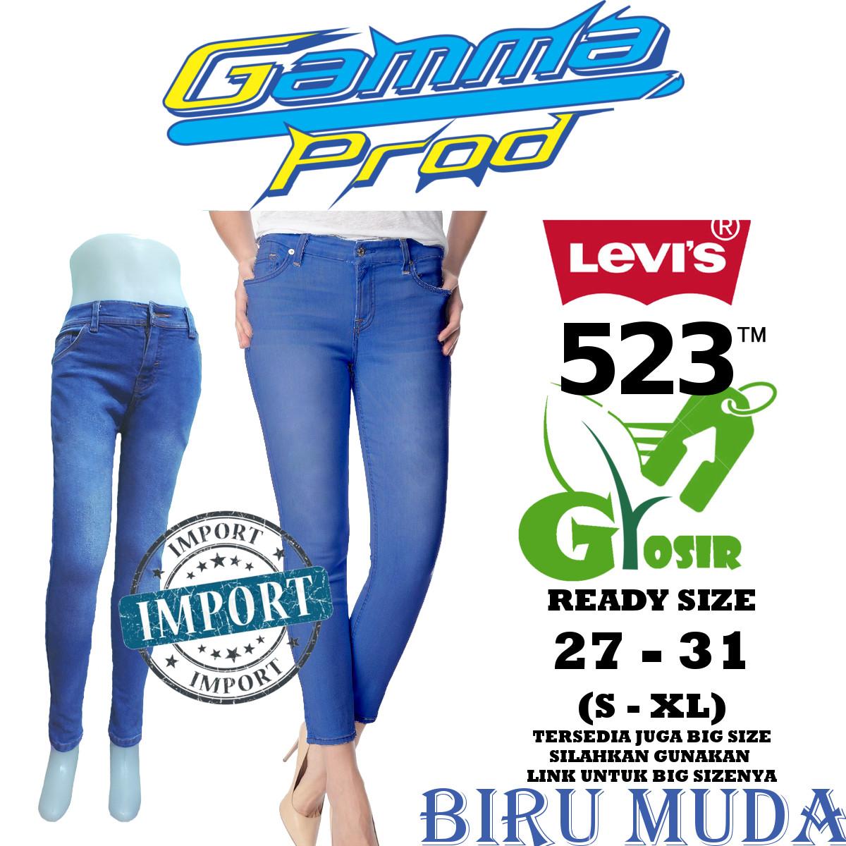 Celana Soft Jeans LEVIS 523 BIRU MUDA Skinny WANITA GROSIR