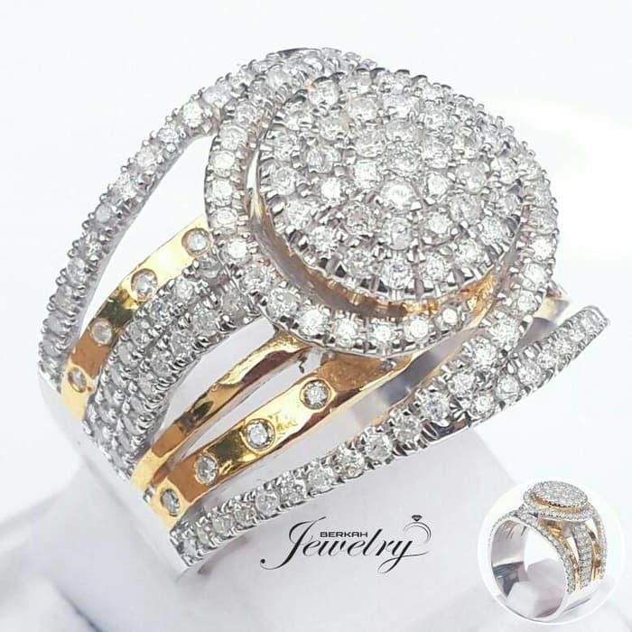 NEW PROMO Cincin Emas Berlian Eropa Natural Diamond Wedding Nikah Kawin