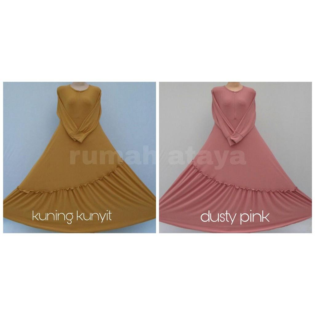 Gamis Jersey SUSUN MIRING + Free Aksesoris (MERAH BATA +Aksesori)