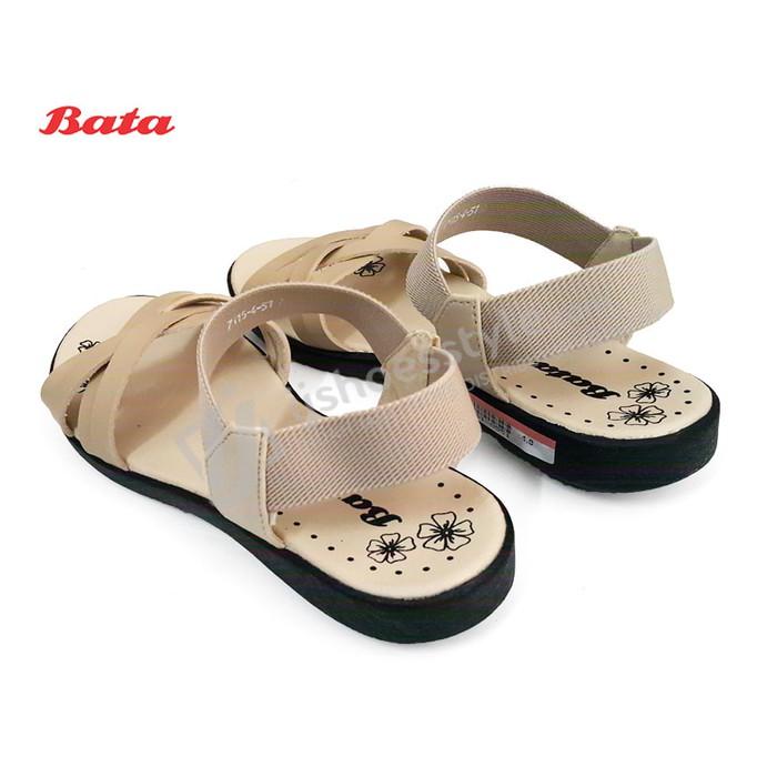 Promo Sepatu Sandal Wanita BATA 4/6551 Elastis Tali Silang - Hitam & Beige Gratis Ongkir