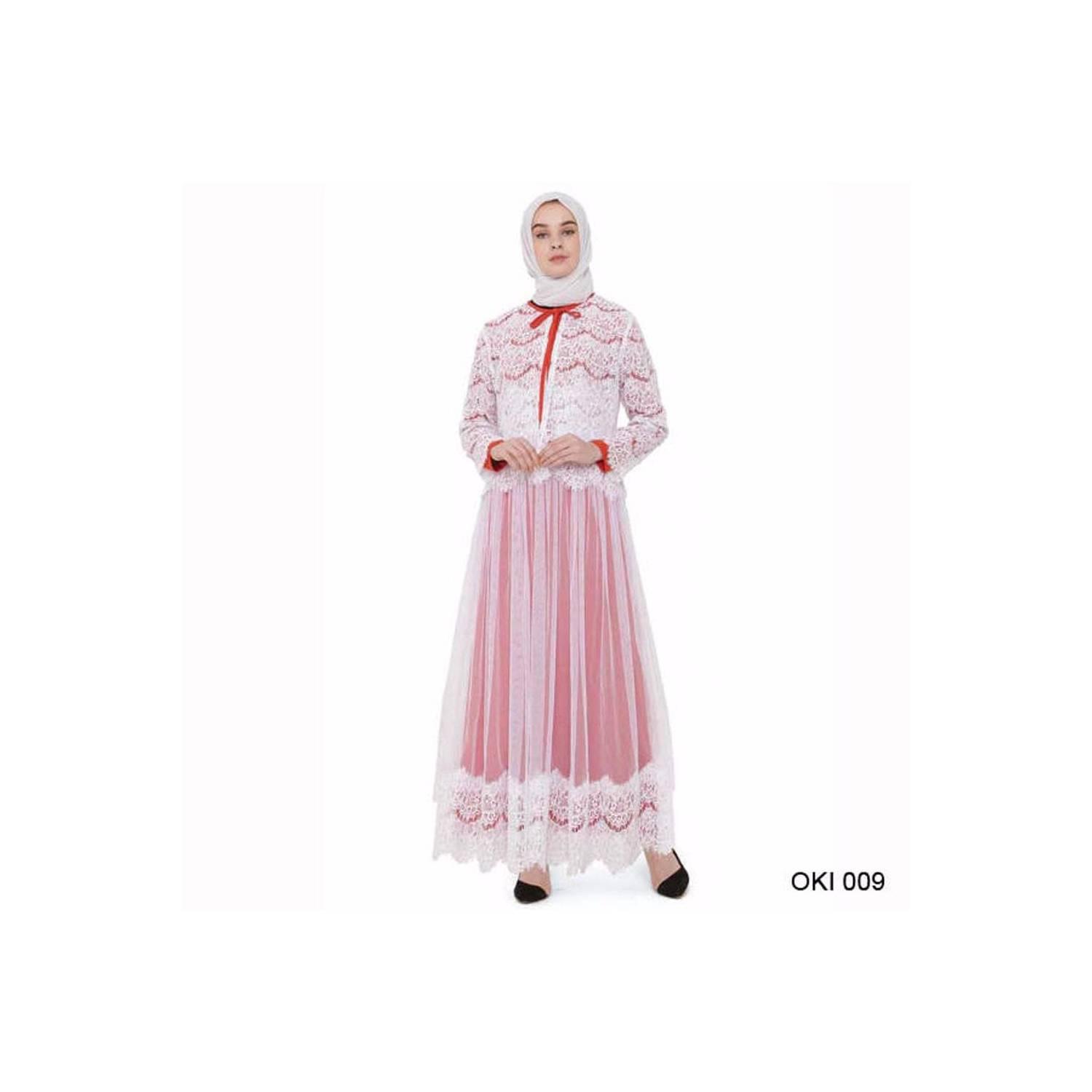 murah Baju Gamis Brokat Warna Putih Modis