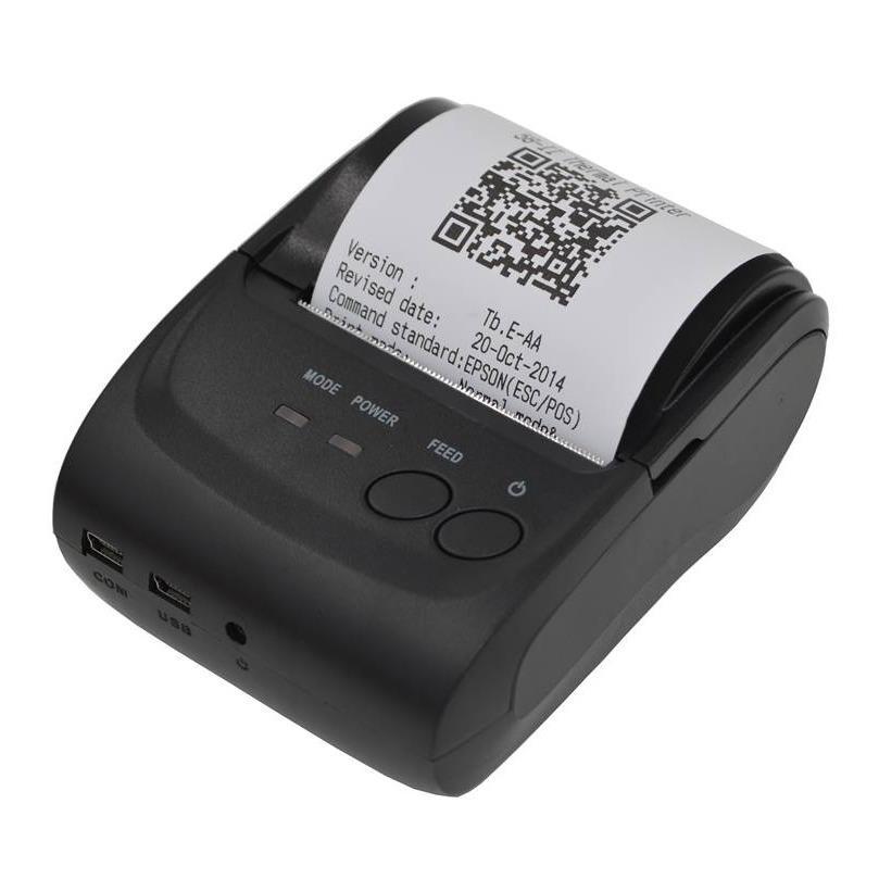 Zjiang Mini Portable Bluetooth Thermal Receipt Printer - ZJ-5802 -hitam baru