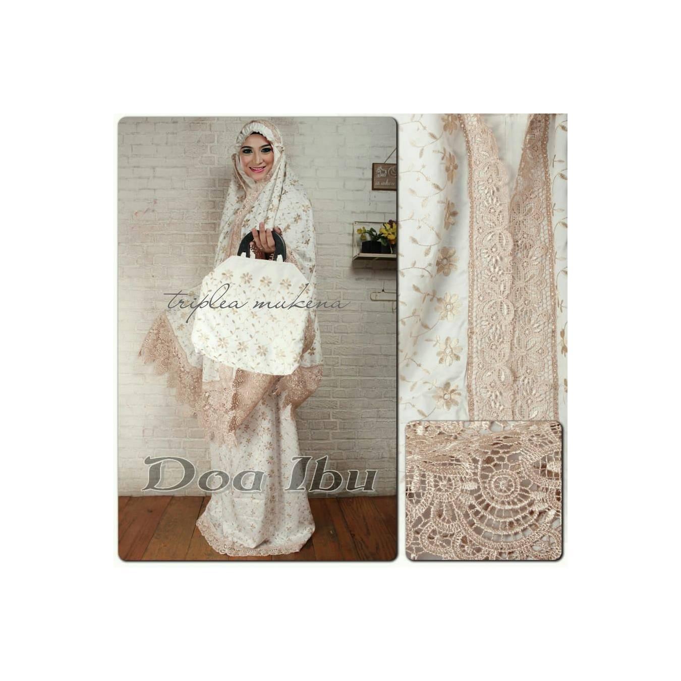 Mukena sutra Paris Prada swarovsky full Bordir - renda KD