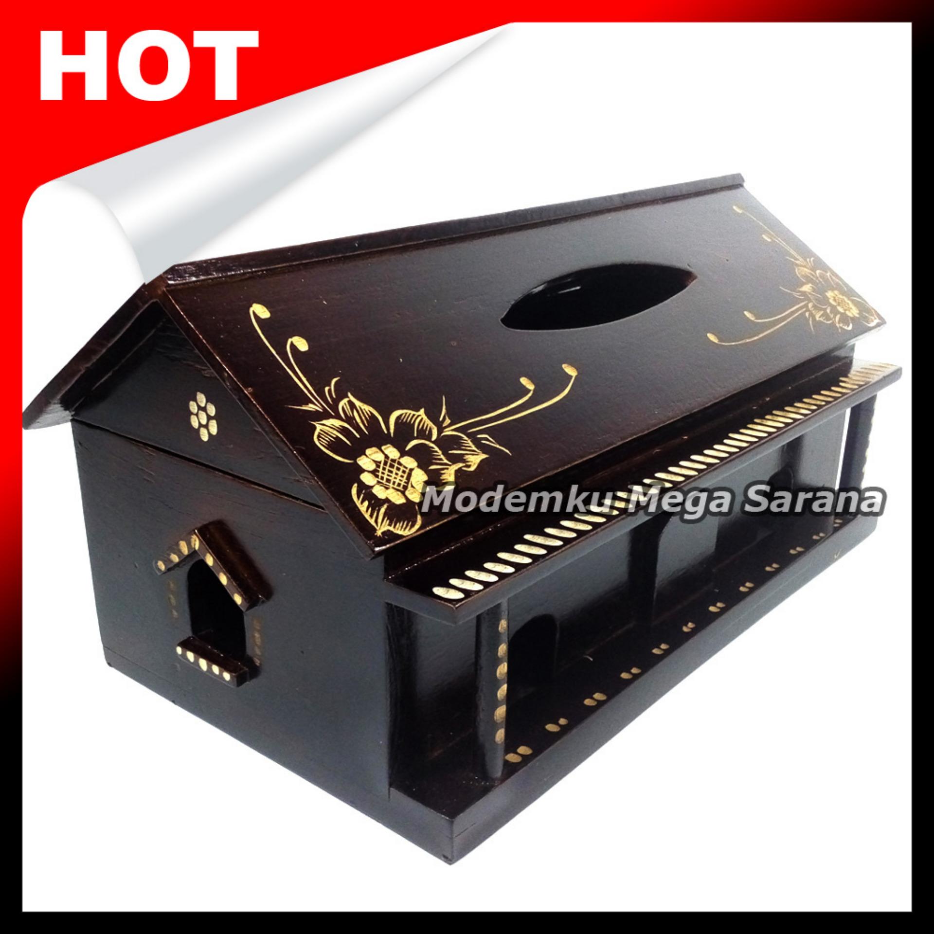 Box Tisu Kayu Jati Bentuk Rumah