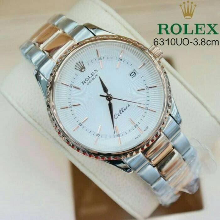 Harga Diskon!! Jam Tangan Pria Rollex Cellini Rosegold Silver. Super Grade Aaa - ready stock