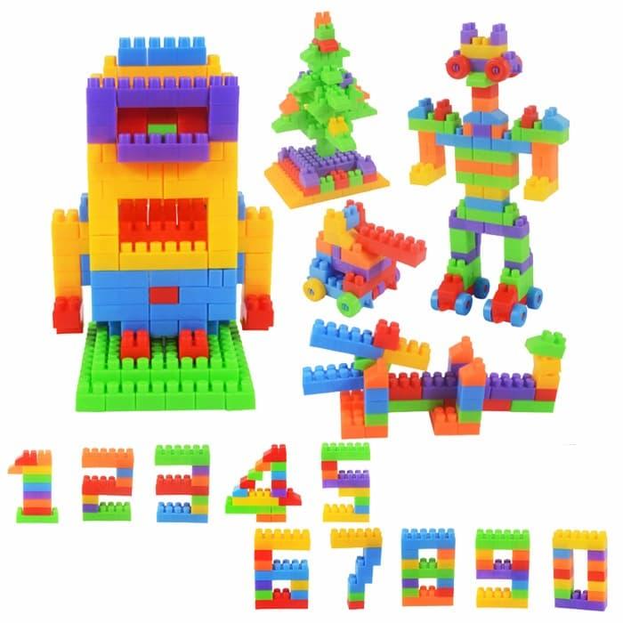 Mainan Anak Edukasi Puzzle Lego [ Box + Isi 156 Pcs ]