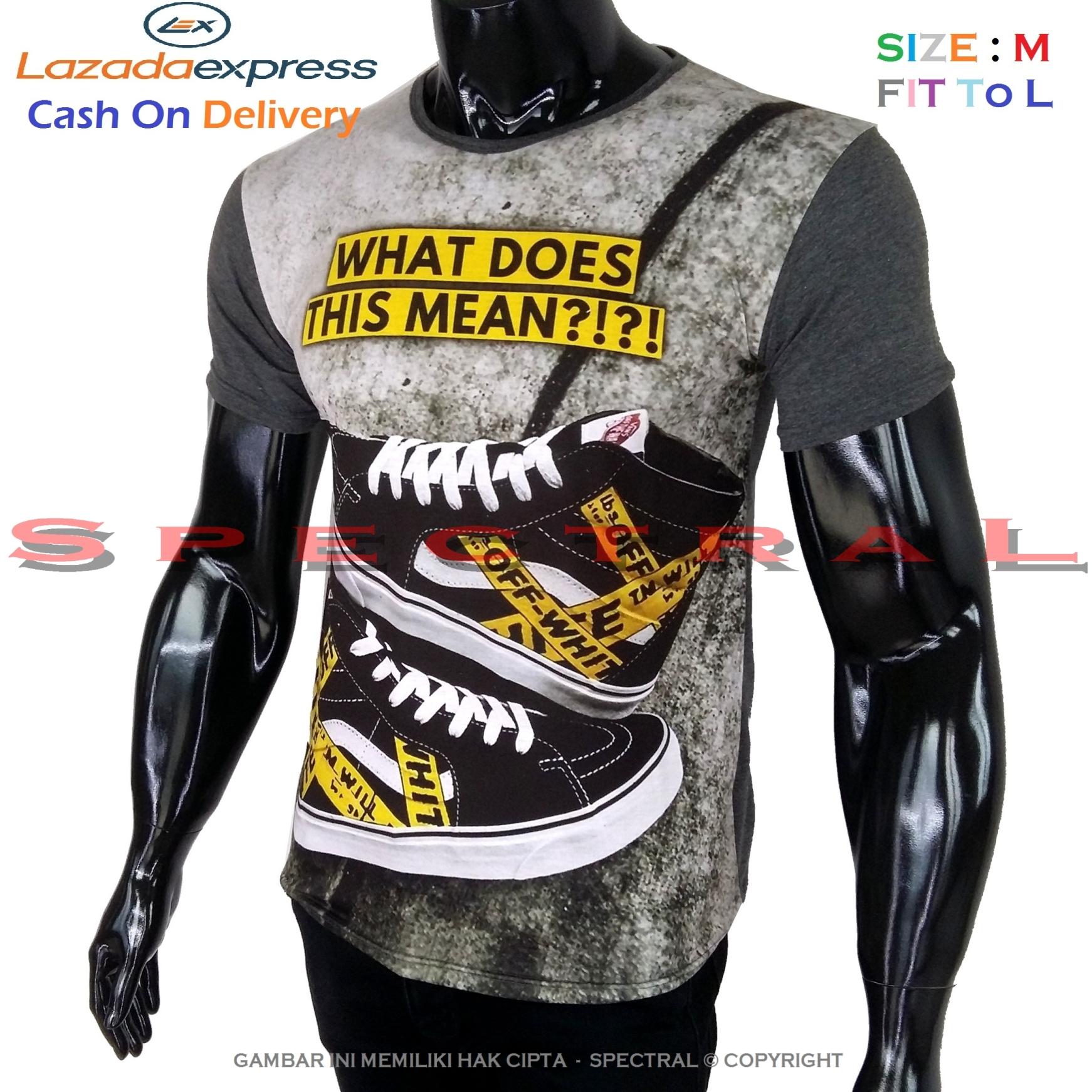 Spectral – 3D SEPATU OFF White Kualitas HD Printing Size M Fit To L Soft Rayon Viscose Kaos Distro Fashion T-Shirt Atasan Baju Pakaian Polos Pria Wanita Cewe Cowo Lengan Murah Bagus Keren Jaman Kekinian Jakarta Bandung Gambar Sport Sneakers