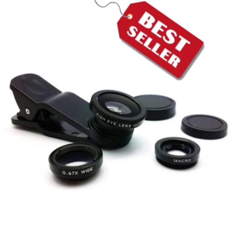 Lensa Fisheye 3in1 For Universal Smartphone Fisheye - Black