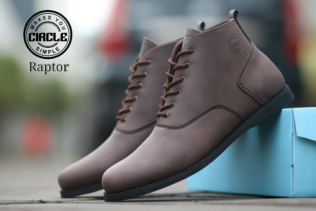 sepatu boot pria safety ujung besi untuk hiking touring sepatu gunung circle raptor