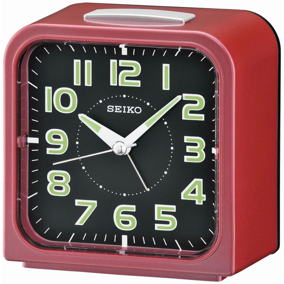 Seiko - Jam Meja Weker - Red - QHK025R Beker Alarm Original Cantik Unik Modern