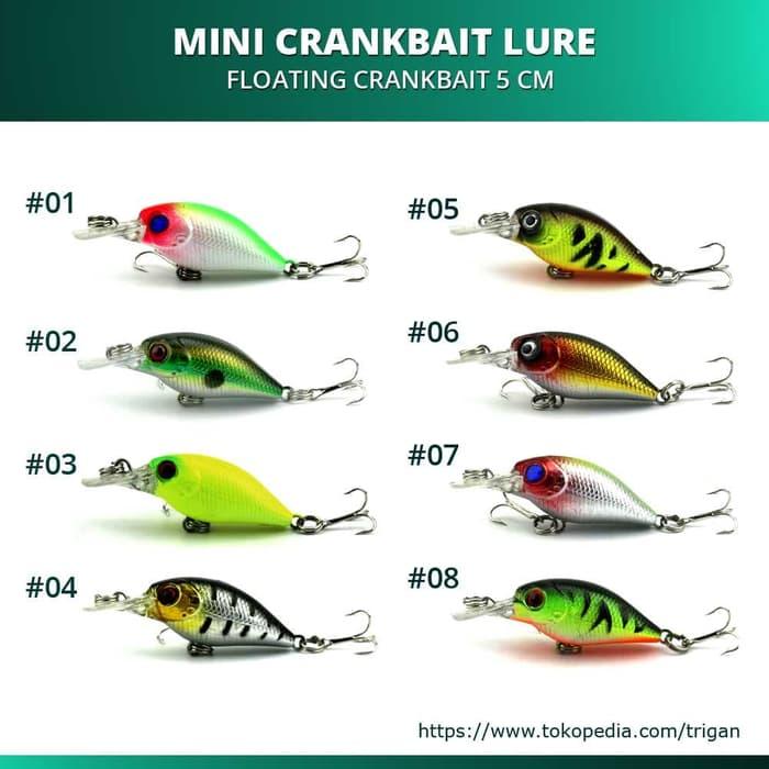ASLI!!! Umpan Mancing Buatan Kecil Mini Crankbait Floating Fishing Lure 5 cm - ieif27