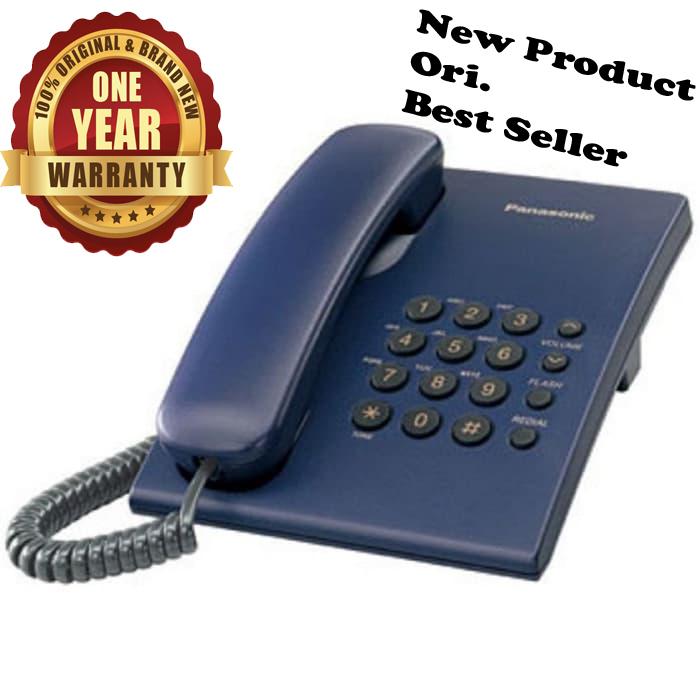 Panasonic Best Seller Murah KX-TS505 CX / TS-505 / TS 505 Telepon Kabel Rumah Kantor Telephone Single Line Bergaransi Resmi - Biru setara dengan alcatel T22