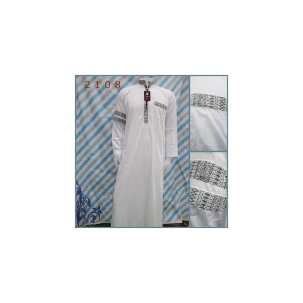 GAMIS PRIA KHUSUS PUTIH 2108 KOMBINASI BATIK