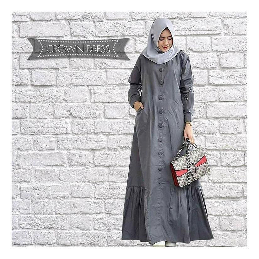 “BC CROWN” Maxi Dress Syari Gamis Bahan Balotely Wolfice Katun Rubiah Spandek Panjang Hijab Casual Pakaian Wanita Trand Terbaru Fashionable