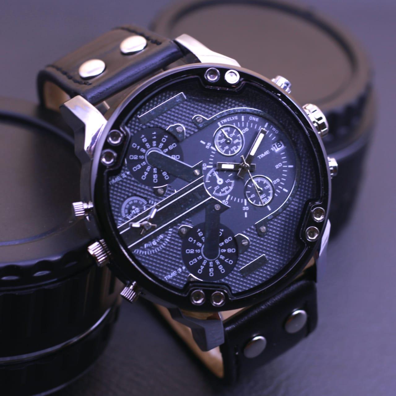 Diesel - Jam tangan Pria - Dual TIme - Chrono Off - Leather strap - Model Casual Trendy