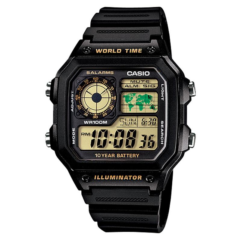 Casio Digital AE-1200WH-1BV - Jam Tangan Pria - Strap Resin - Black - LM