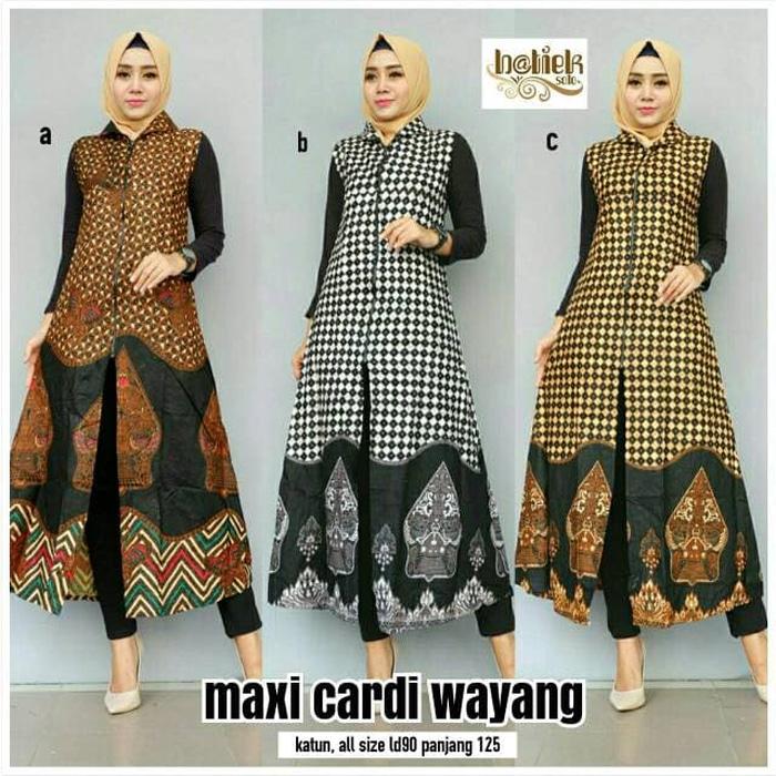 Dress Batik Solo. Maxi Cardi Batik Wayang Series