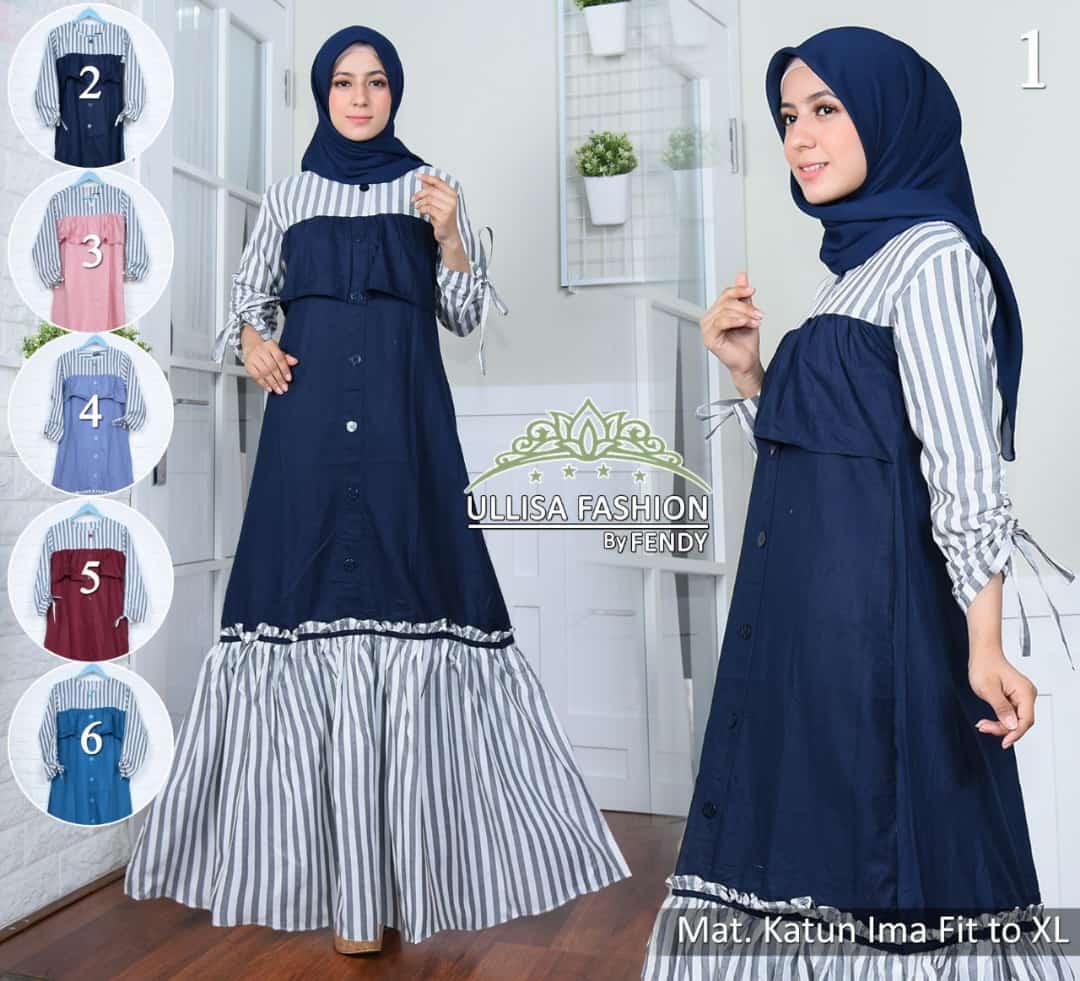 Prsd Fashion - Gamis wanita terbaru / casual syari remaja murah pesta brukat putih 2018 2019 jumbo set khimar set cadar turkey tunik trendy modern wolfis putih kuning merah ungu coklat tosca hijau dongker pakistan mewah polos busui abu abu couple