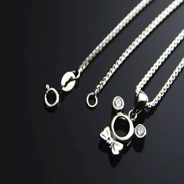 Kalung Perak EMAS PUTIH ASLI Import KOREA - WG 110 (Garansi 6 Bulan)
