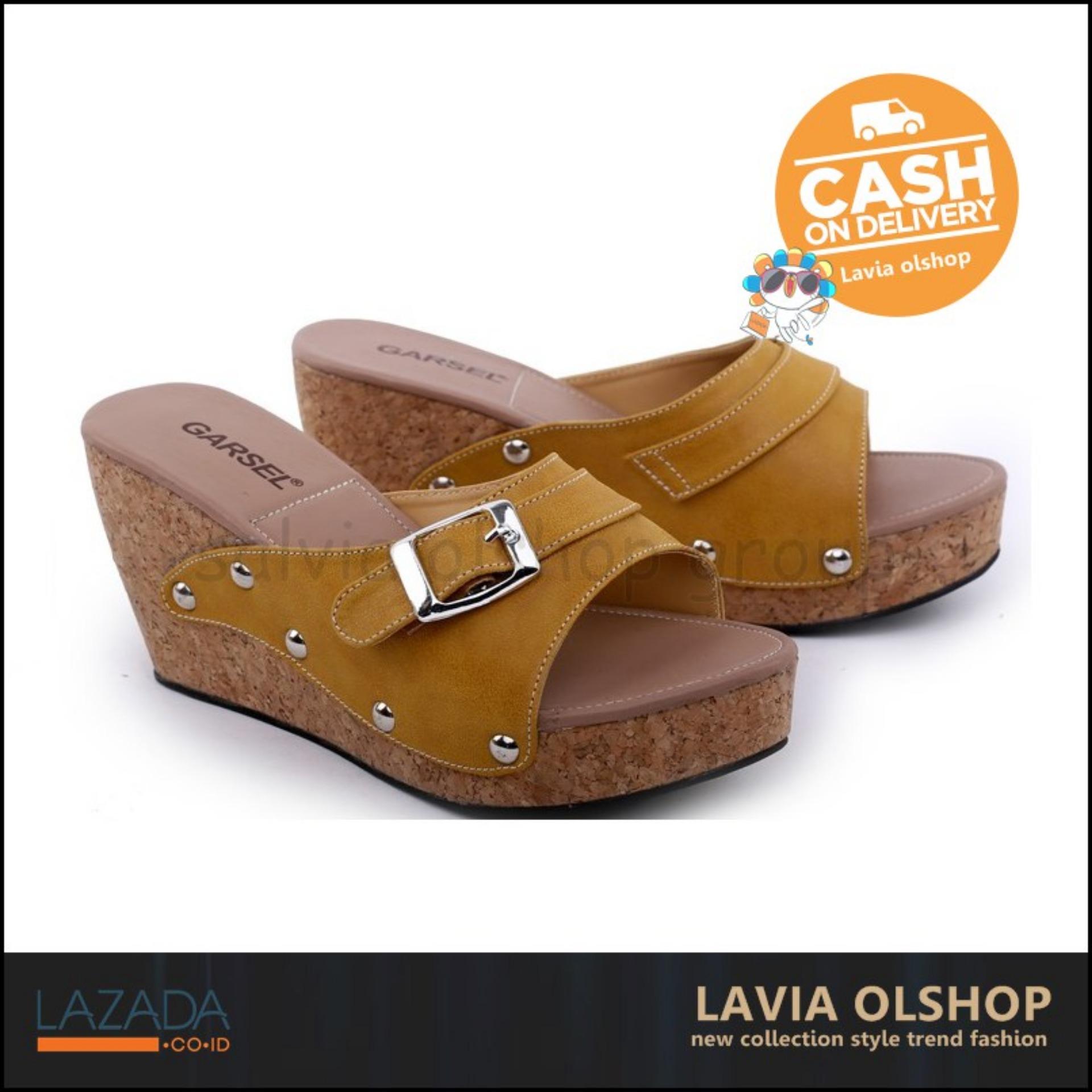 Shoes Sandal Wedges Wanita Lucu Dan Modis Model Terbaru GOJ 4309 - Coklat
