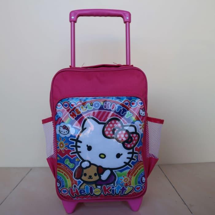 Tas Ransel Dorong Anak Cewek Sekolah TK Gambar Hello Kitty Pink Lucu