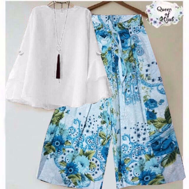 RUVAGO- STELAN KULOT KATUN JEPANG CELANA KULOT BAJU MUSLIM set baju dan celana setelan fashion wanita