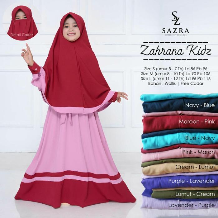Baju Gamis Anak Zahrana Kids Plus Cadar Longdress Syari
