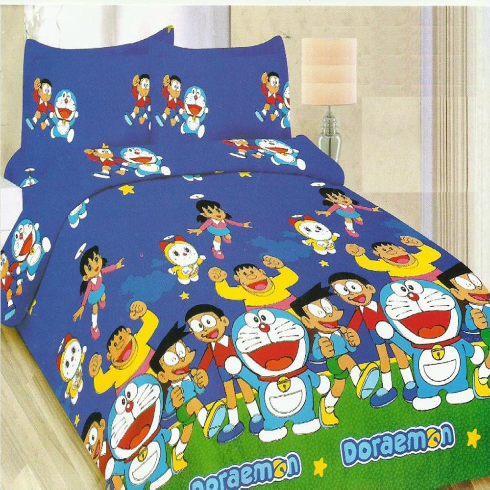 Bonita Sprei King Bantal 4 Motif Doraemon Cute 180x200 cm