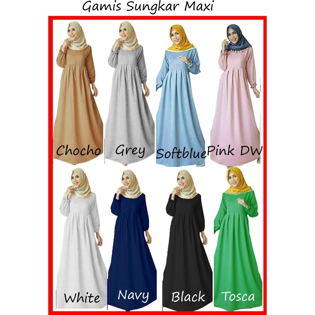 SUNGKAR GAMIS SYARII MUSLIM DRESS MAXI ONLY BALOTELI LEBARAN MUSLIMIN MUSLIMAH WANITA CEWE BAJU (CHOCHO)
