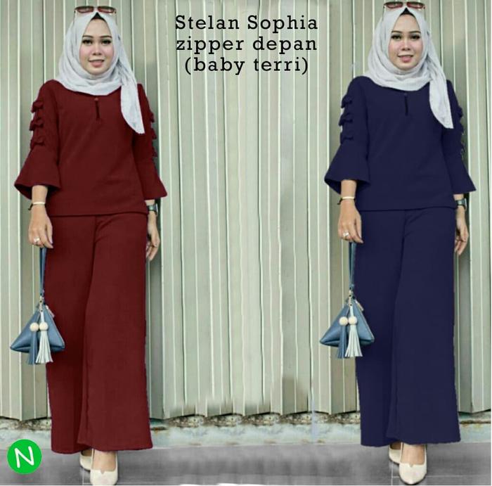 57306-stelan sophia - Maroon / Baju wanita / gamis / baju atasan wanita / Baju wanita murah / baju wanita jumbo / baju polos / baju wanita polos / baju pesta / kemeja wanita / baju couple / dress
