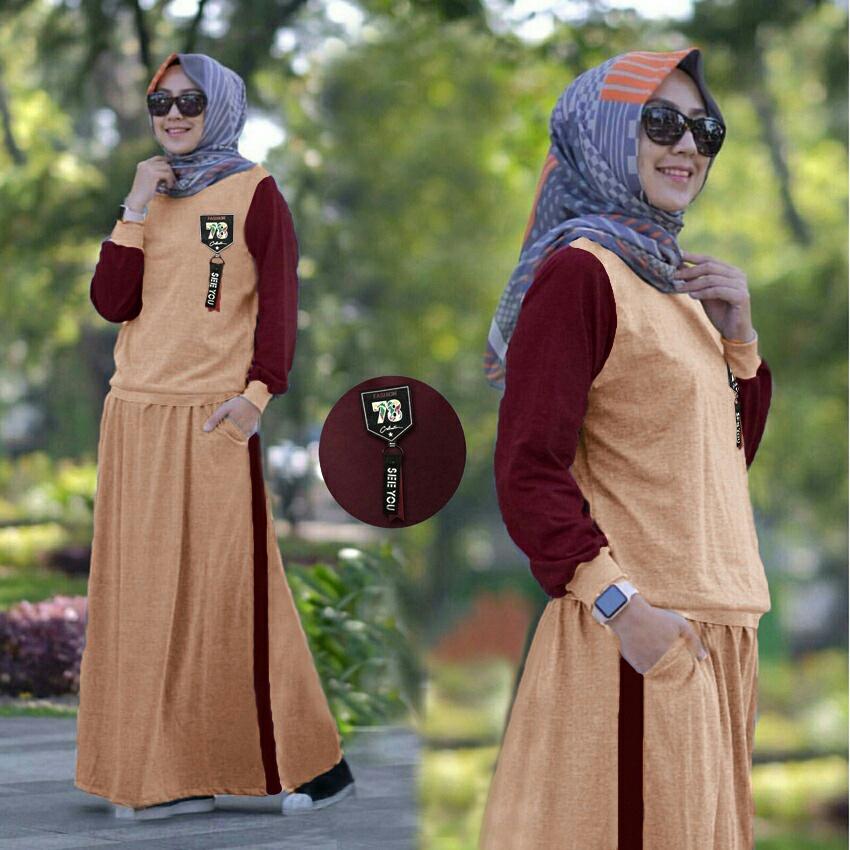 J&C Setelan Githa / Dress Maxi / Maxi Muslim / Setelan Maxi Dress / Rok Muslim / Baju Rok Muslim / Setelan Busana Muslim / Setelan Baju Muslim / Baju Gamis Wanita / Setelan Muslim / Hijab Fashion / Hijab Style / Baju Santai Muslim