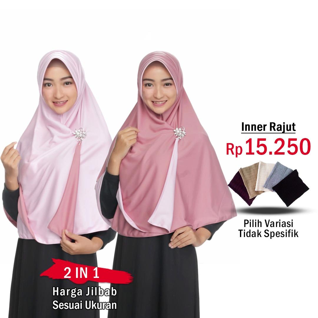 Zaannah Hijab Jilbab Bolak Balik Instan 2 in 1 atau INNER RAJUT DALAMAN JILBAB || Hijab Instant Bergo Fashion Muslim Terbaru Wanita Kekinian Model Sekarang Model Jaman Now Dua warna Khimar Syari Jumbo Jilbab Pengajian Pesta Multifungsi Pet Anti Tembem