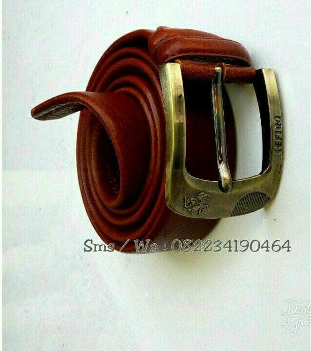 Ikat Pinggang Resleting Ceviro Cv31Z Full Kulit Sapi Asli - Sabuk Full Kulit Sapi Asli - Gesper Kokoh Kulit Asli Tebal