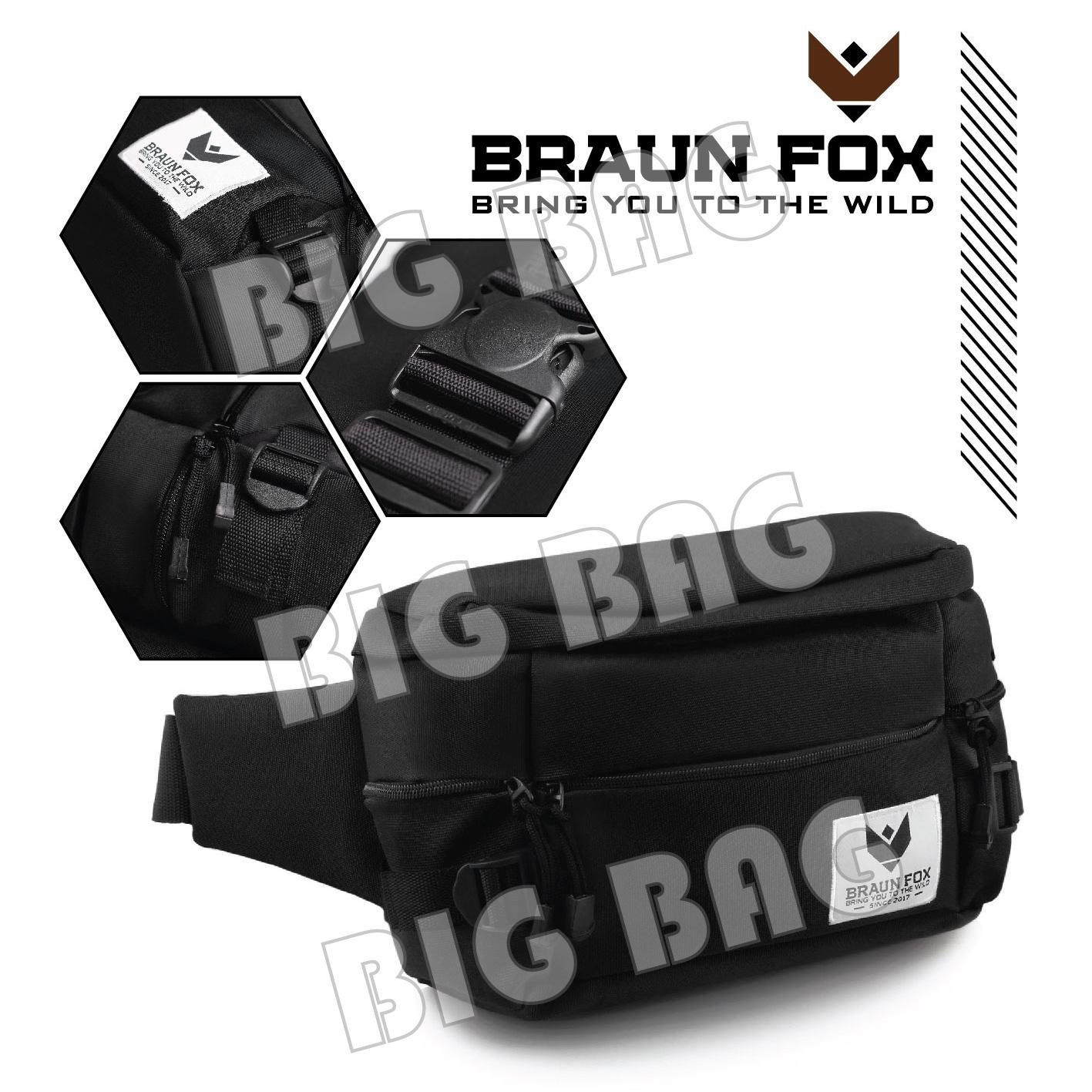 Tas Selempang Pria / Wanita Pria Braun Fox Bluffer Waistpack - Tas Pinggang Tas Multifungsi Tas Messenger Tas Slempang Tas Distro Crossbody Man Tas Waist Bag Sling Chest Bag Terbaru