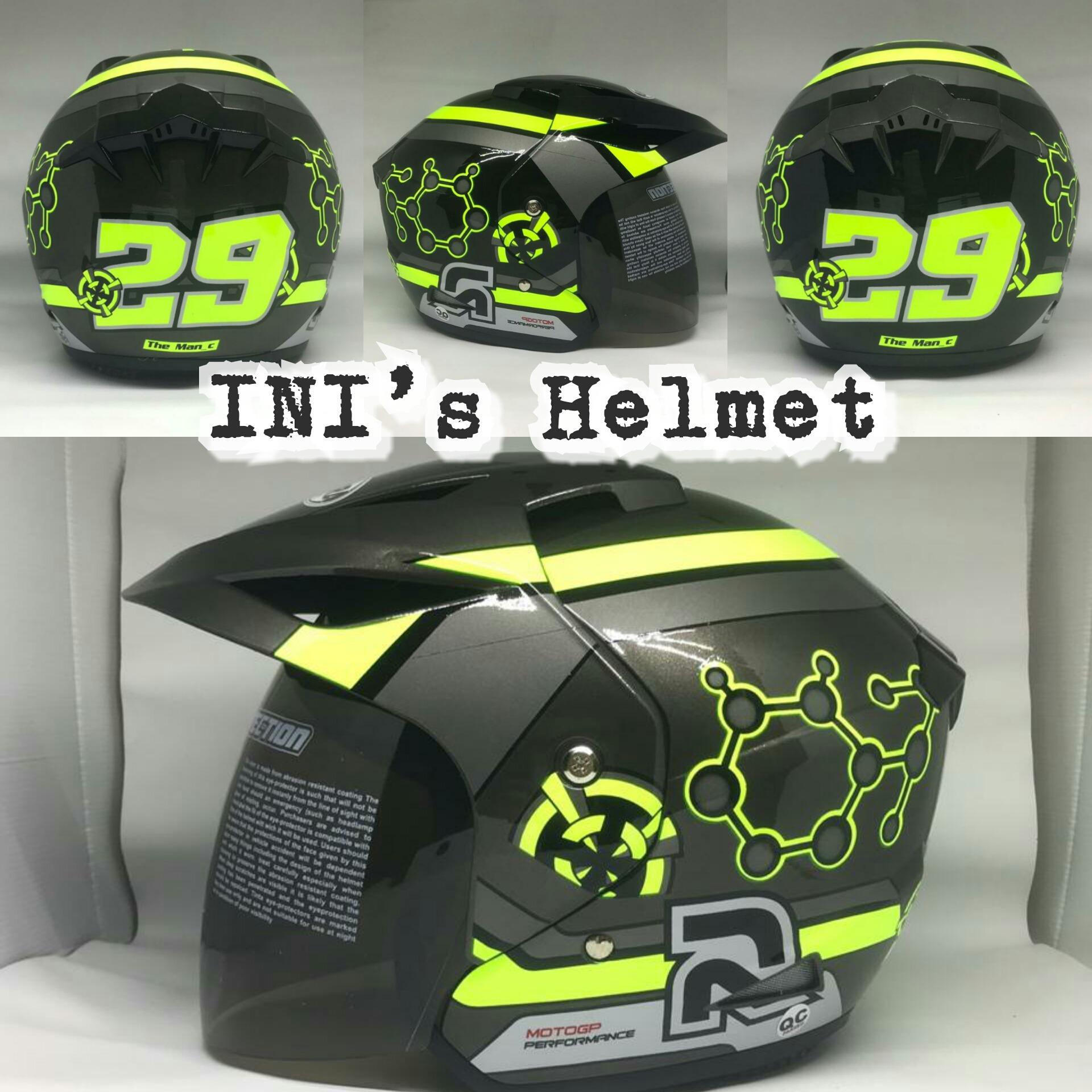 Helm SNI Dewasa Pria dan Wanita Murmer- Takira List Stabilo - NO DOUBLE VISOR - INIs Mart Jakarta