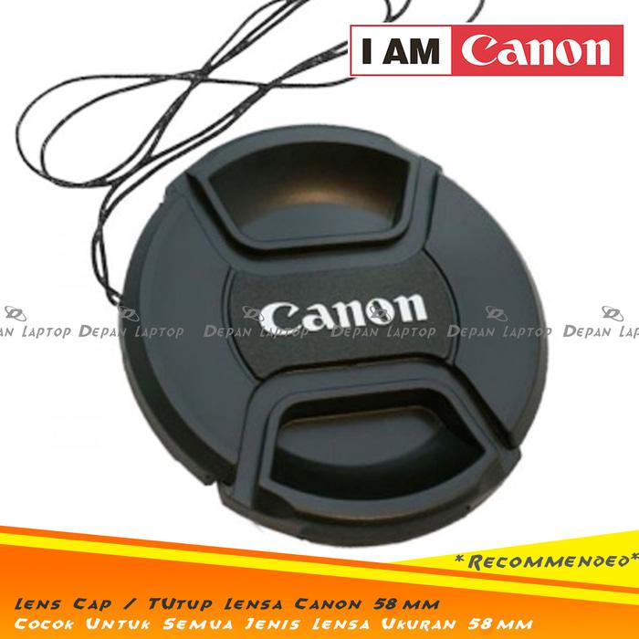 Promo Lens Cap Tutup Penutup Lensa Kamera 58mm Logo Canon Kit 18-55mm dll original